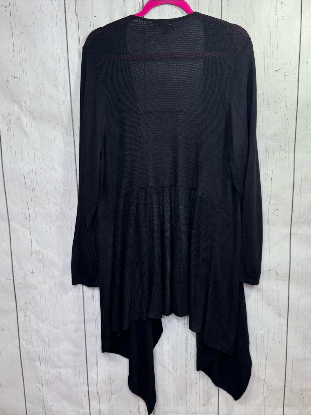 Torrid Black Open Front Waterfall Cardigan Size 4X Drape Lagenlook Boho Knit - Picture 9 of 10